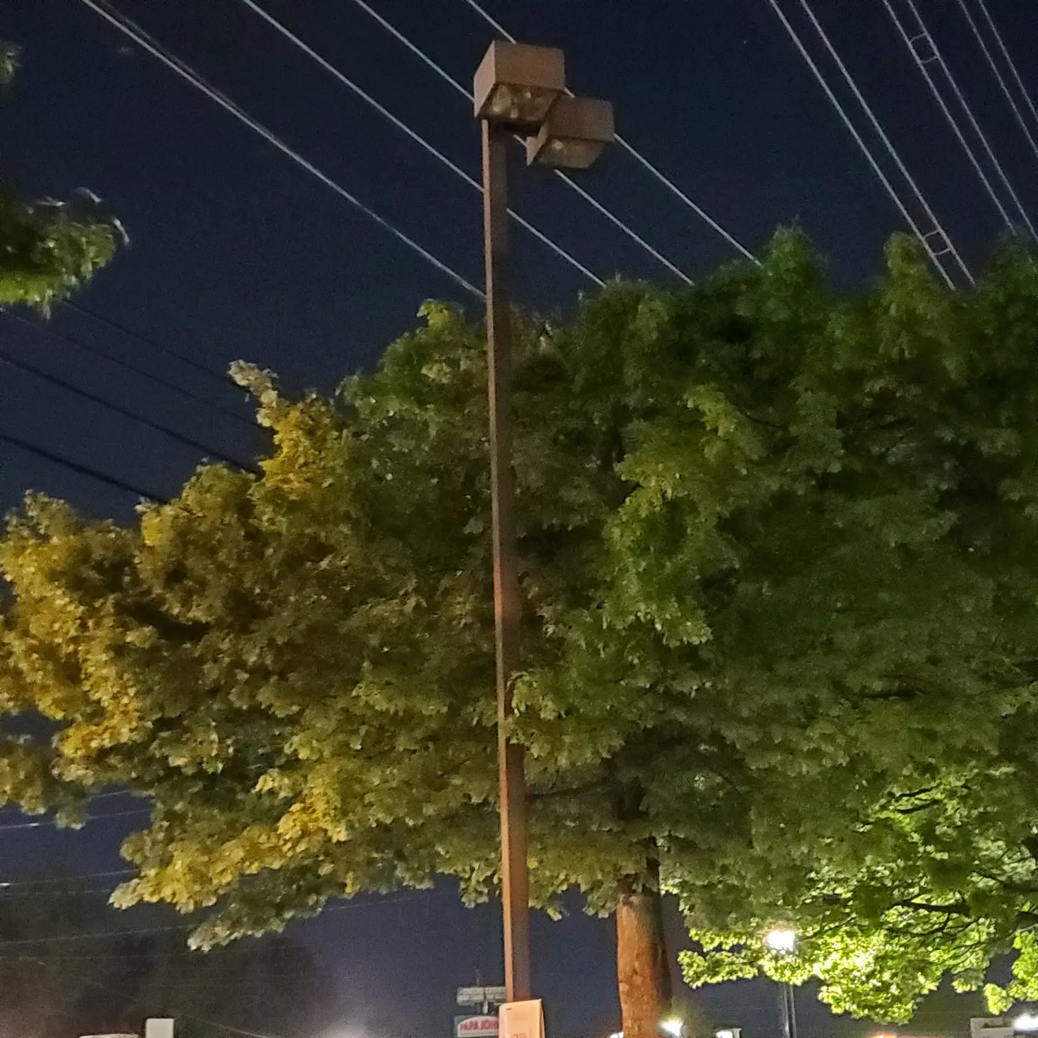 Parking Lot Lighting Upgrade - Commercial LED sign installation - Panda Express Location - Allen Black Sign Co