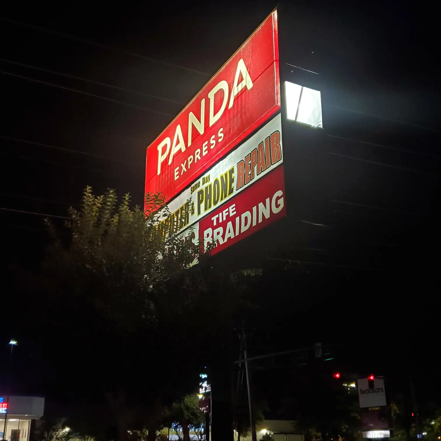 Tenant Panel Pylon Repair, Fabricate, Refurbish, Retrofit, & Reface - Commercial LED sign installation - Panda Express #1443 - Allen Black Sign Co